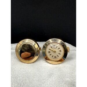Vintage Swank Watch Cufflinks Clock READ